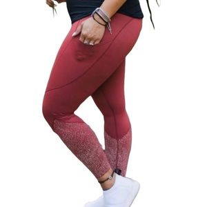 Zyia Merlot Reflective Light N Luxe Leggings 24”